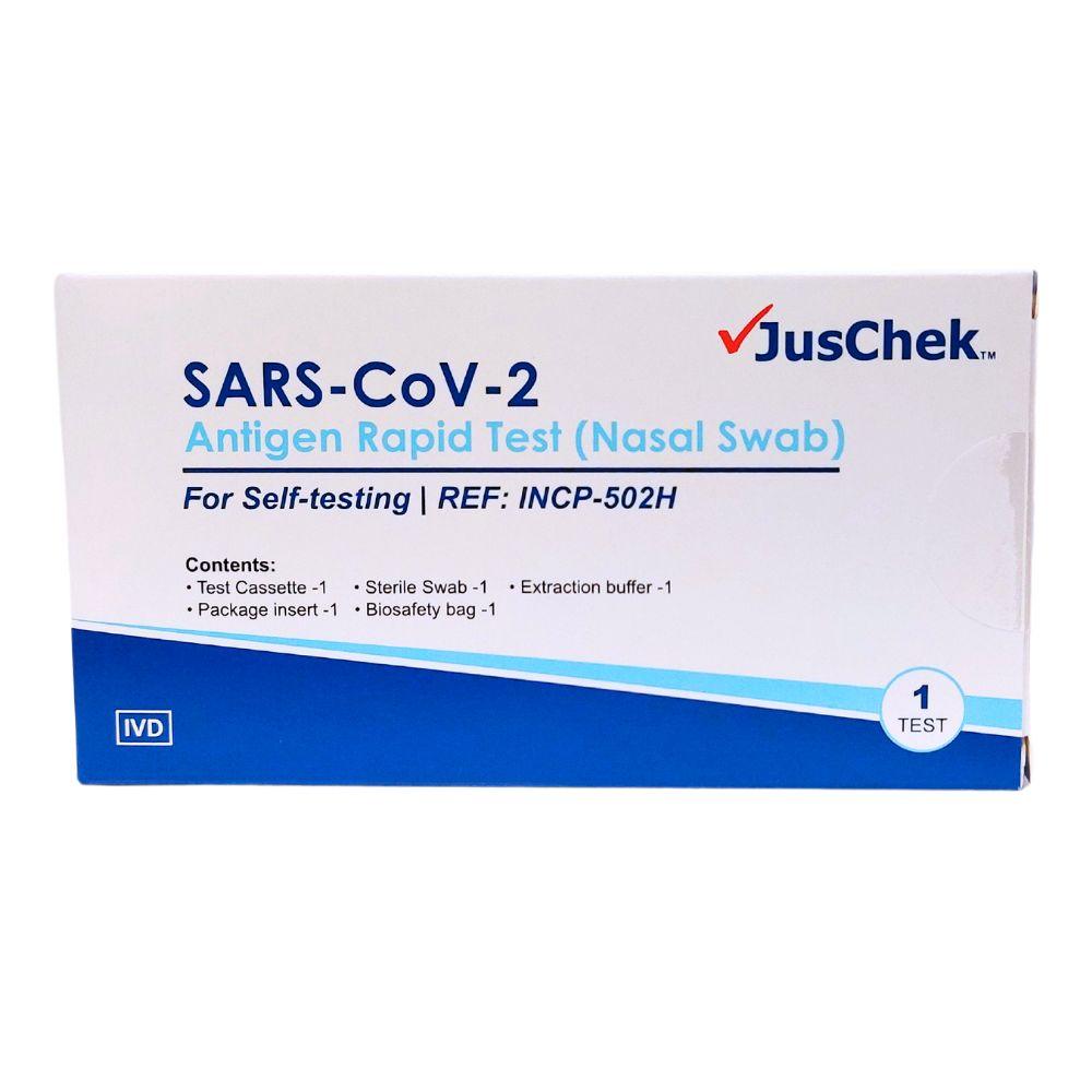 JusChek SARS-Covid-2 Nasal Swab Rapid Test, 1 - Airssential Health Care