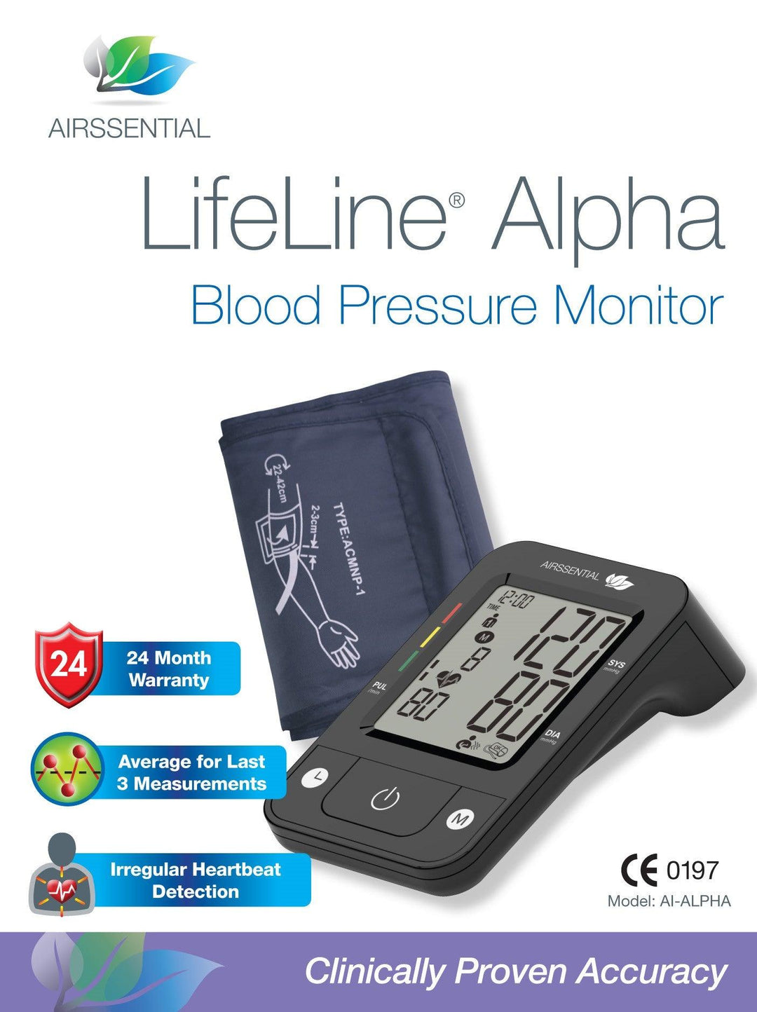 LifeLine Alpha Blood Pressure Monitor - Airssential Health Care