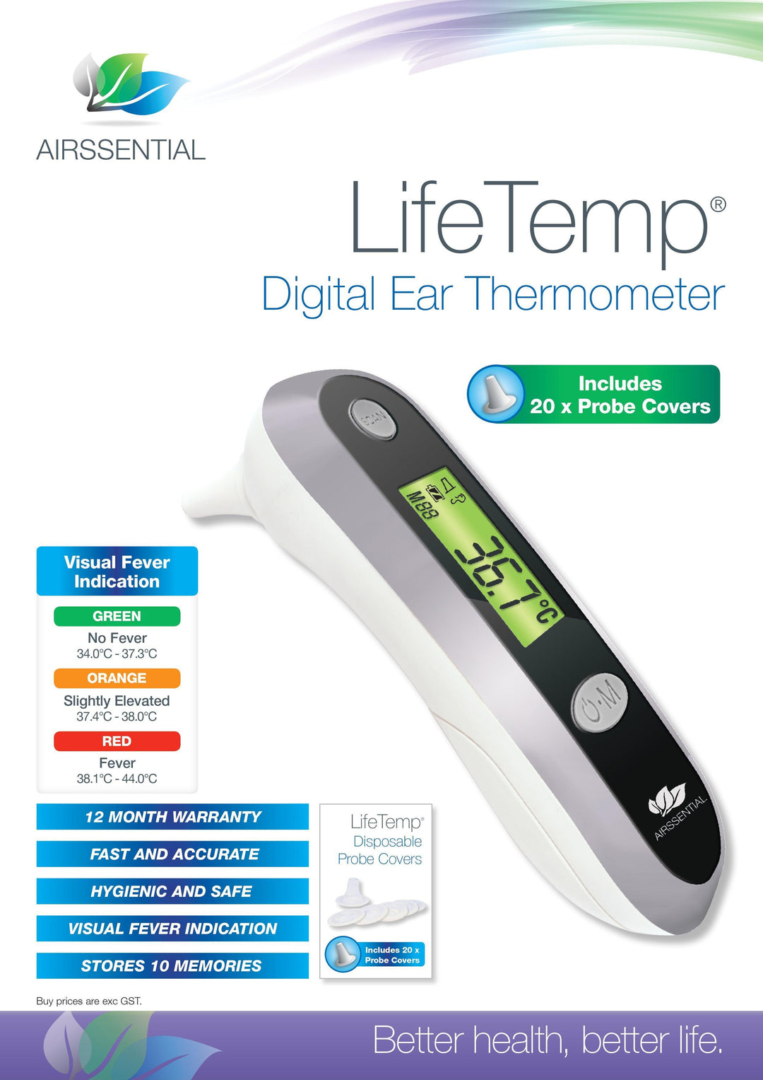 LifeTemp Ear Thermometer - Airssential Health Care